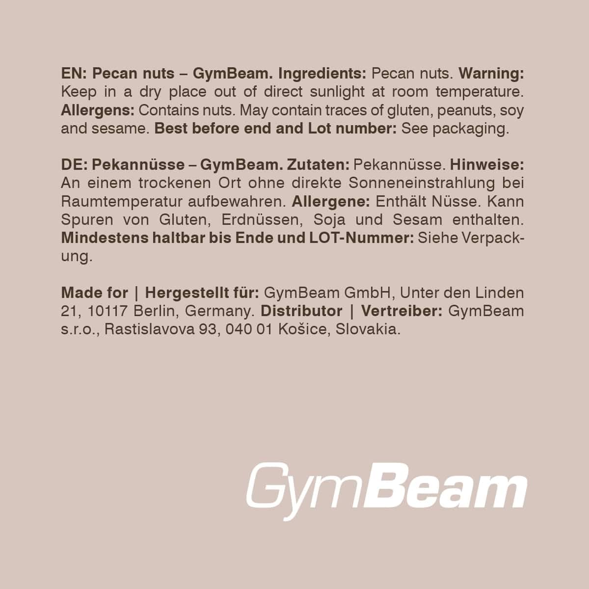 GymBeam Noci Pecan Frutta Secca 500g Omega Dolci