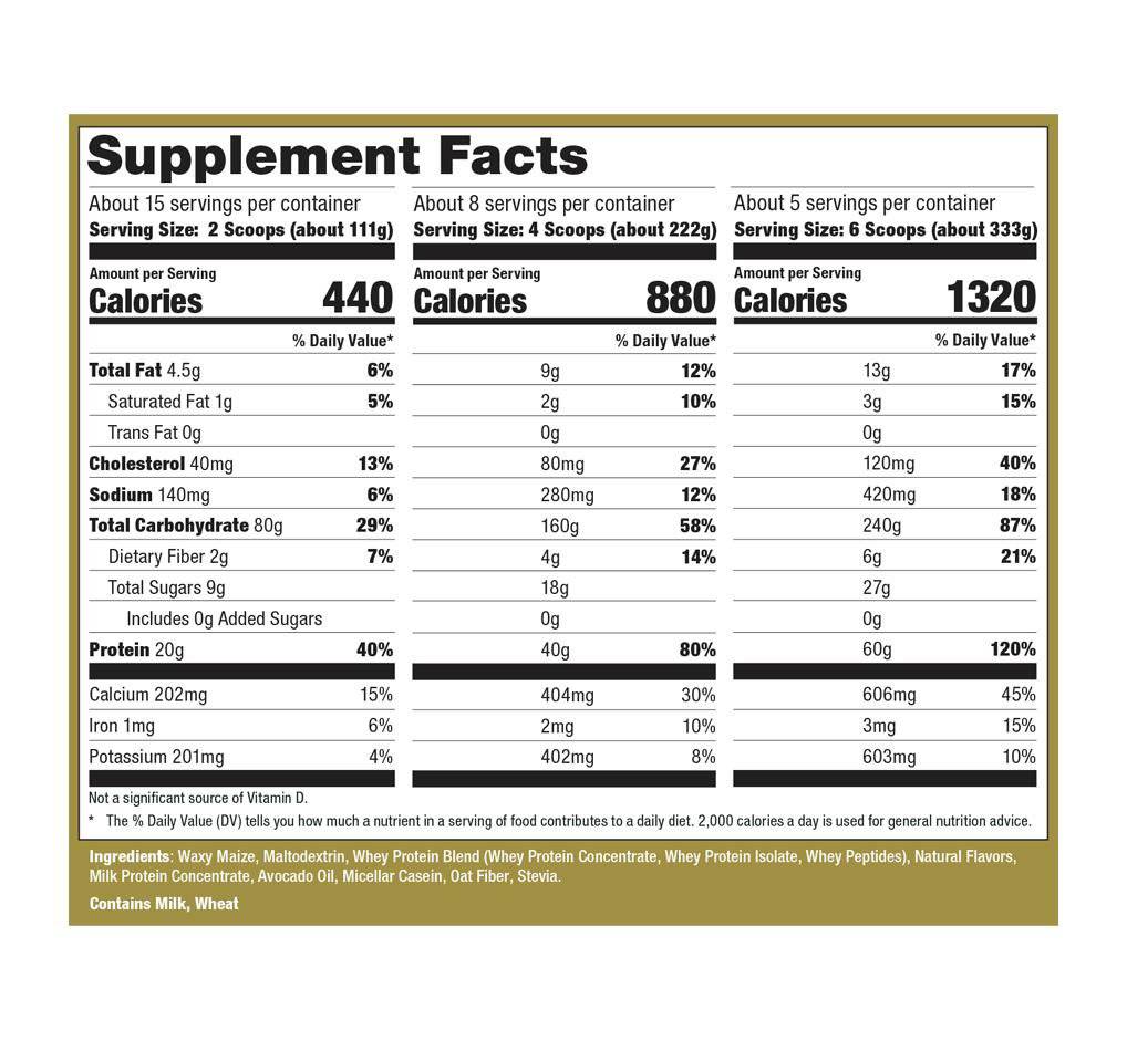 Ultimate Nutrition Natural Gainz weight gainer Chocolate Creme