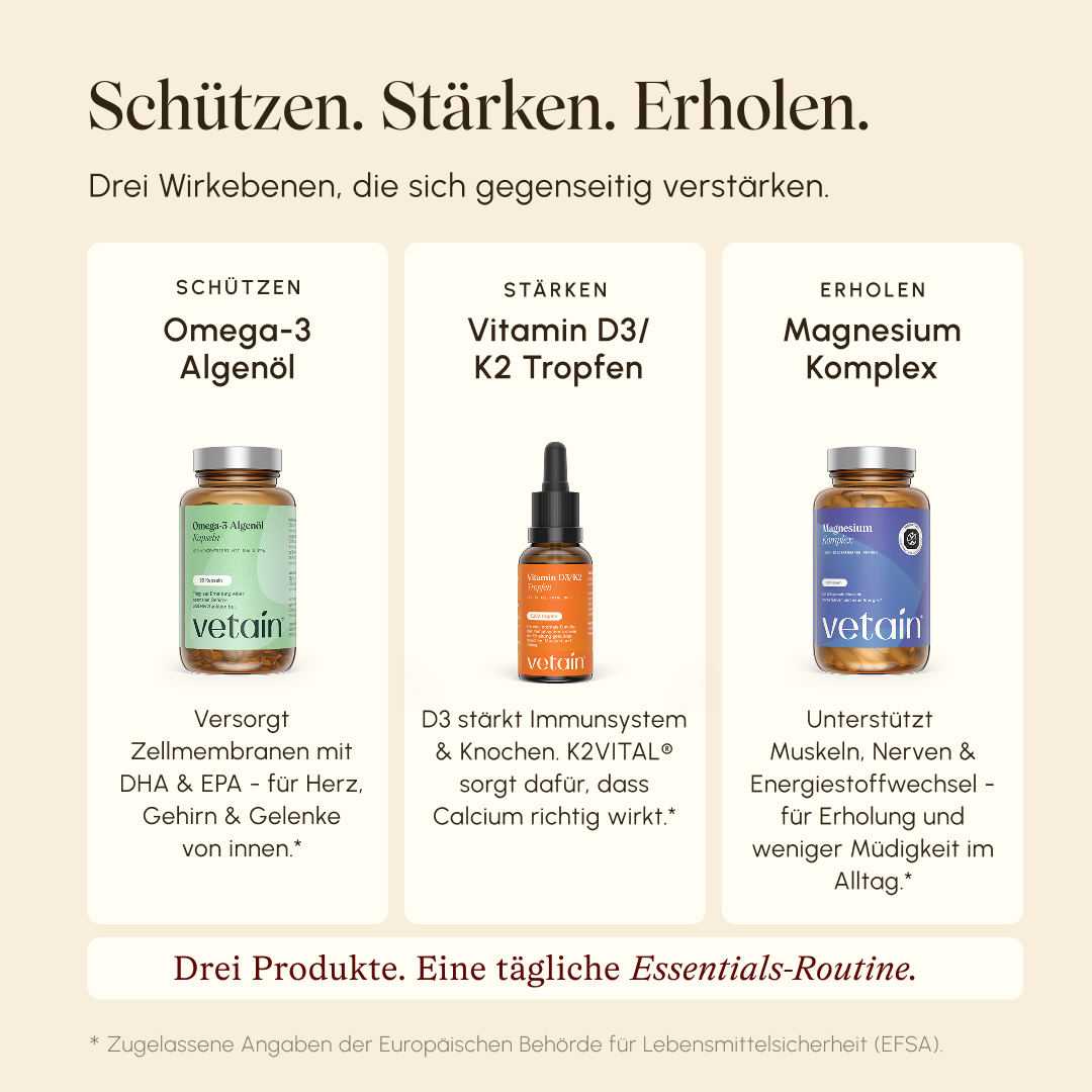 Vetain Daily Essentials Bundle Omega3 Magnesio D3K2