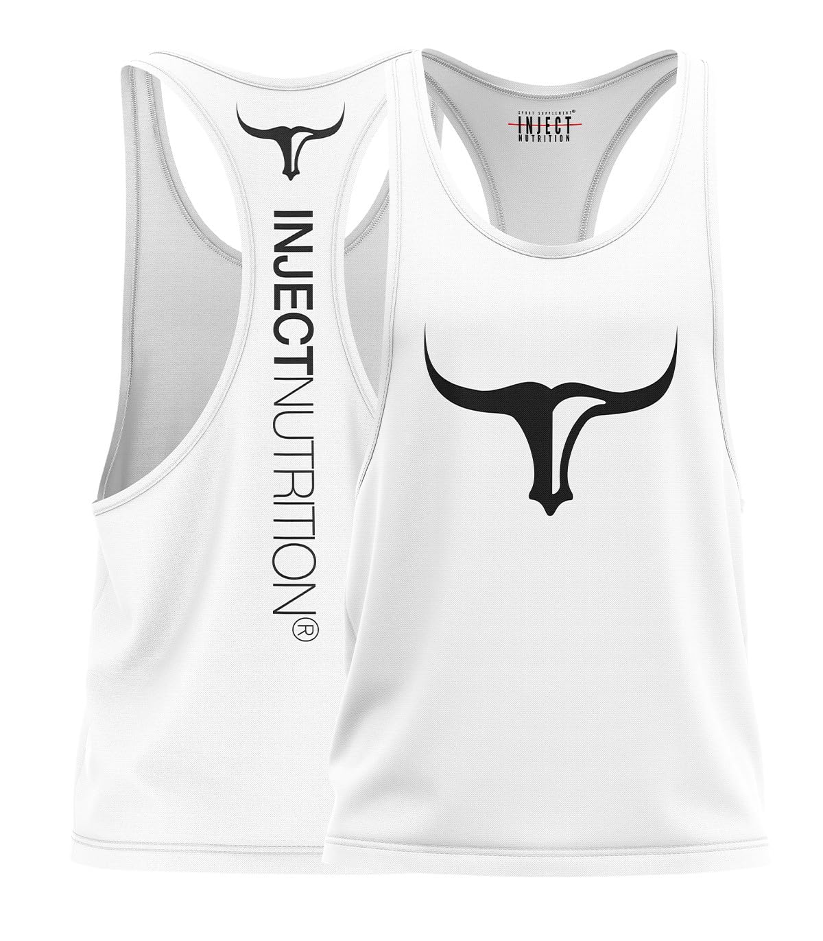 Inject Canotte Tank Top Bianco Torus Nero Unisex Palestra