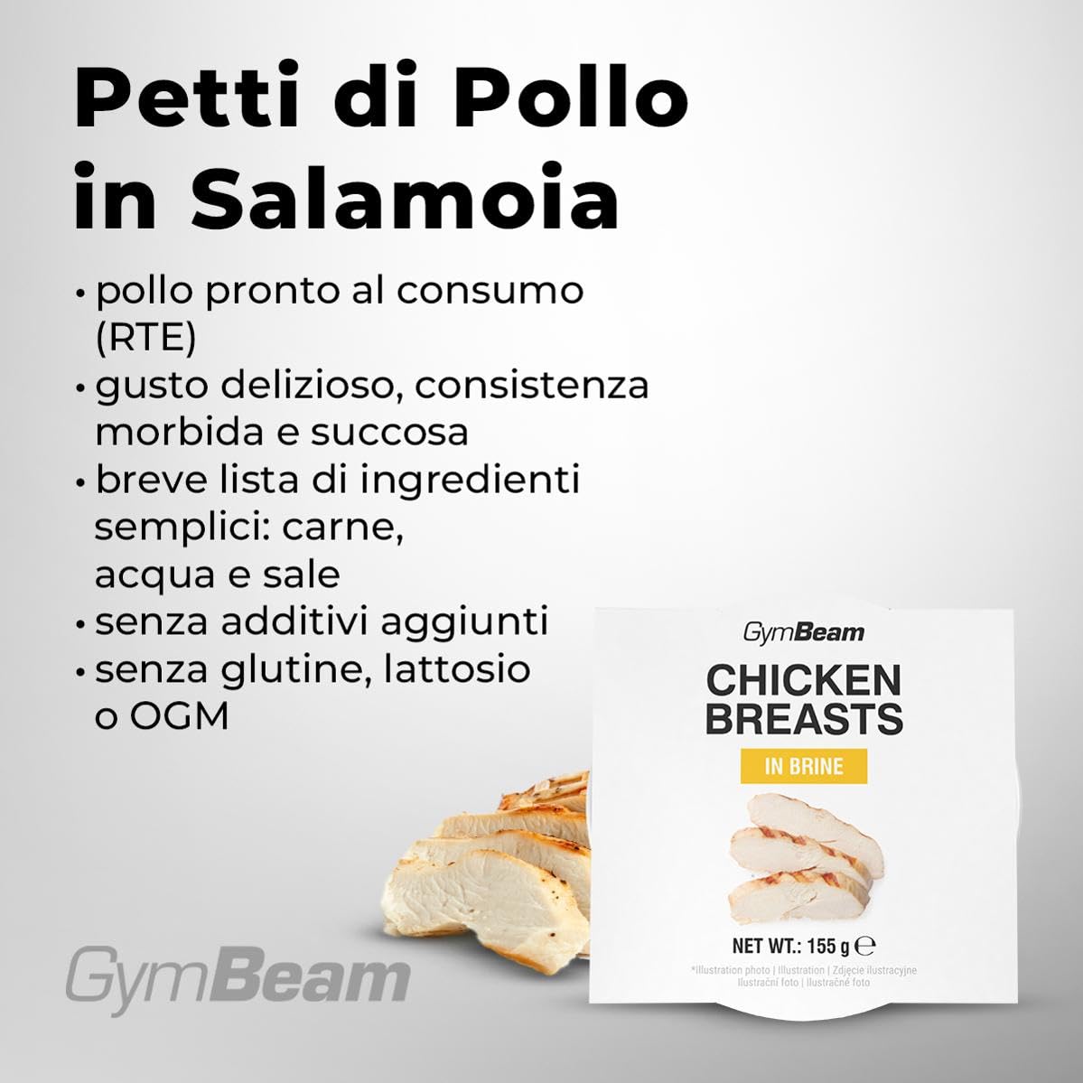 GymBeam Petto di Pollo 12x155 g Alto Proteico