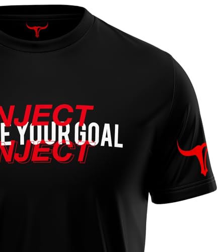Inject Nutrition T-Shirt Raise Your Goal maglietta cotone nero 155 g/m²