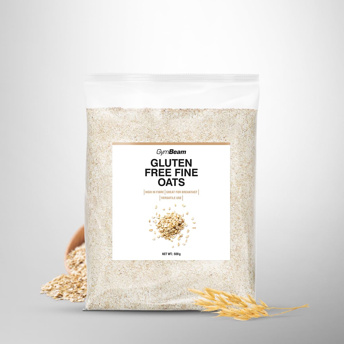 GymBeam Fiocchi di Avena Fini Senza Glutine 500g Fibre Proteine