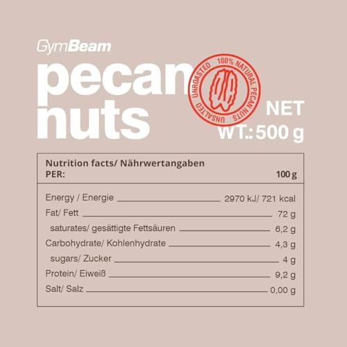 GymBeam Noci Pecan Frutta Secca 500g Omega Dolci