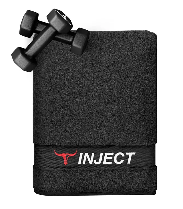 Inject Nutrition Accessori Asciugamano Nero 50x100 Cotone