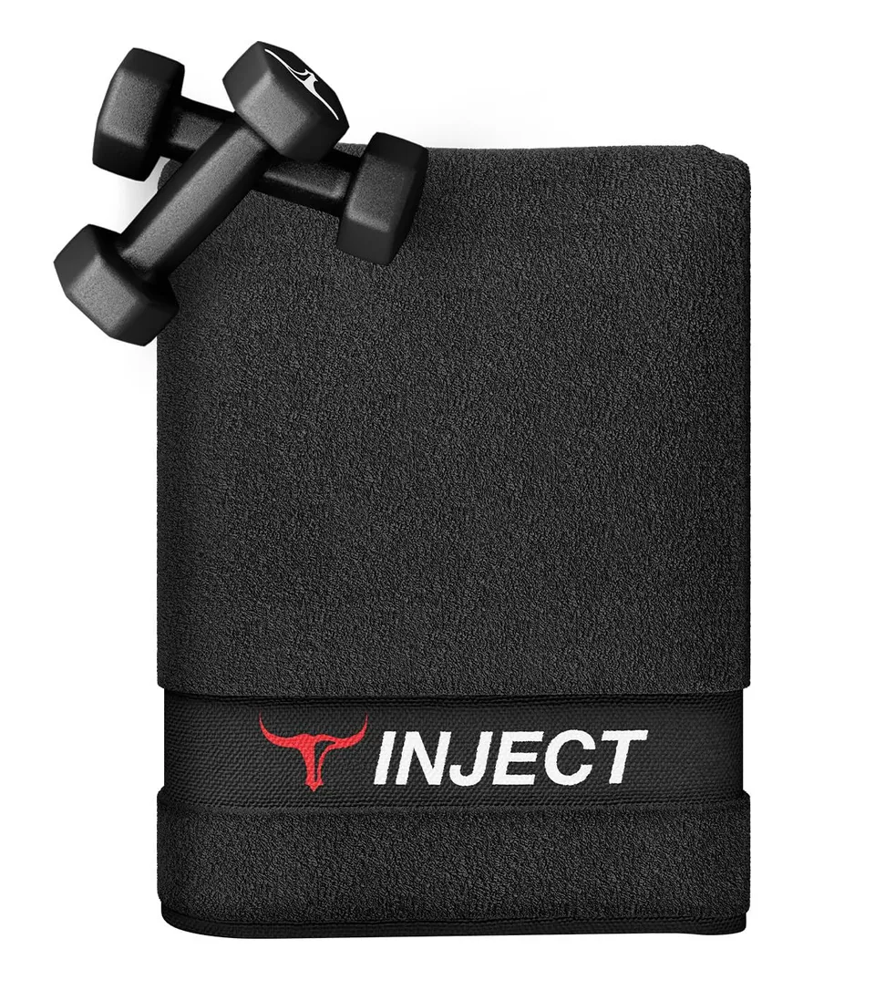 Inject Nutrition Accessori Asciugamano Nero 50x100 Cotone