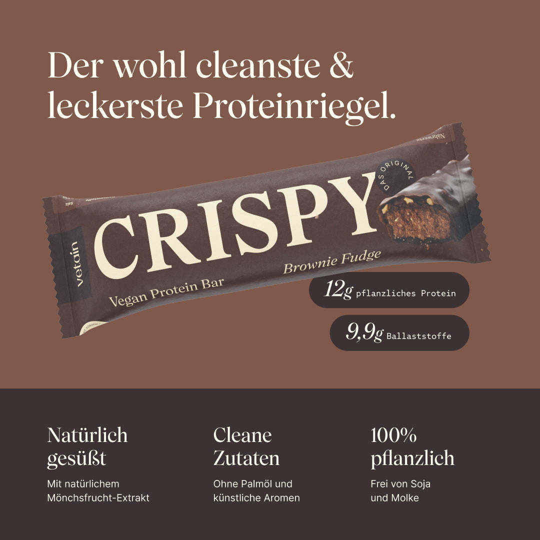 Vetain CRISPY Barretta Proteica Brownie Fudge 12 Pezzi Vegana