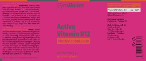 GymBeam Vitamina B12 Metilcobalamina 60 cps energia