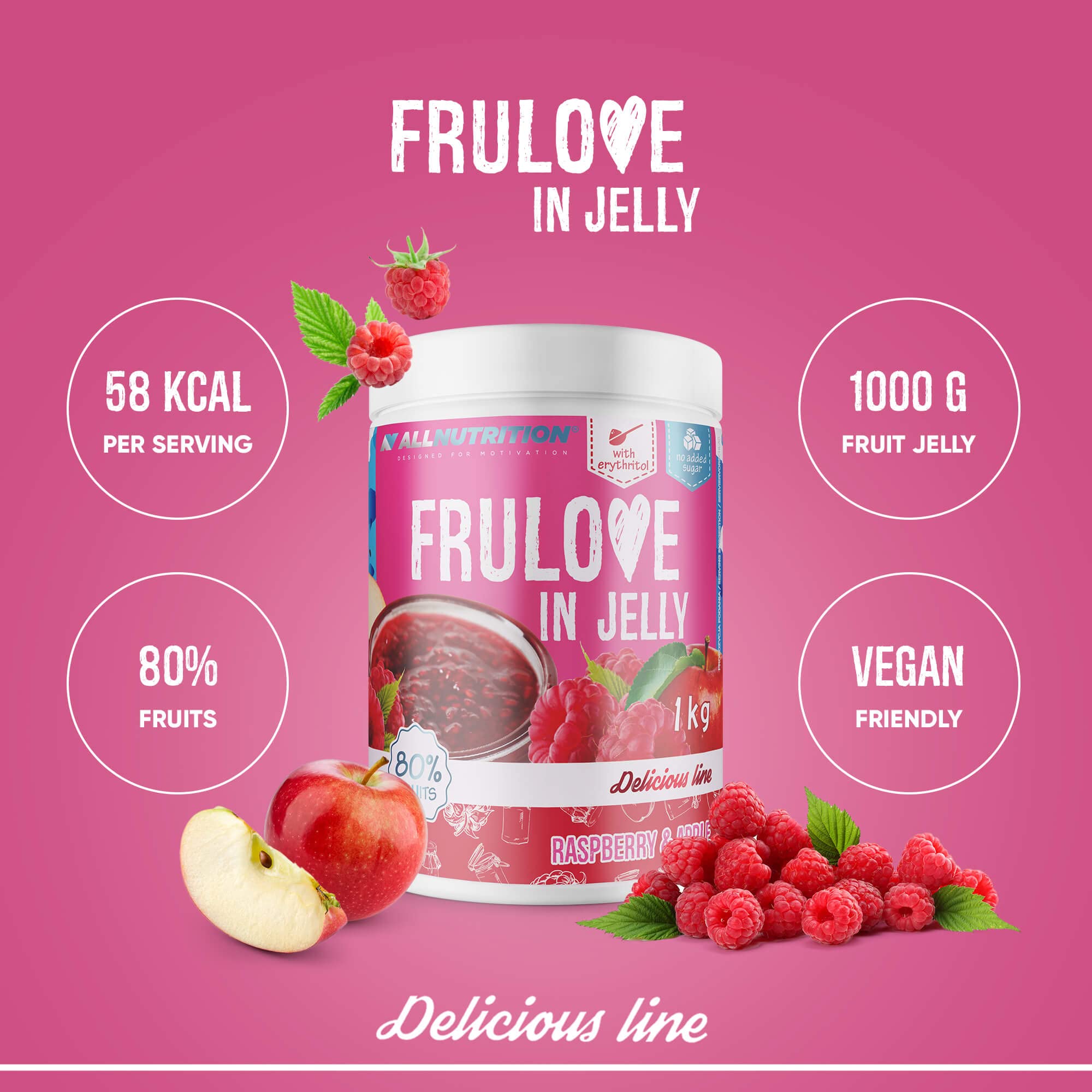 AllNutrition Frulove in Jelly Lampone Mela 1000g Frutta