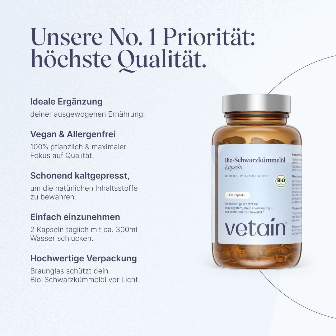 Vetain Olio di Cumino Nero Bio Capsule 180 capsule bio