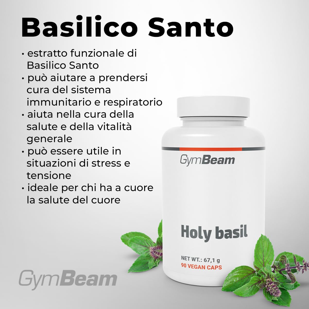GymBeam Basilico Santo capsule tulsi acido ursolico