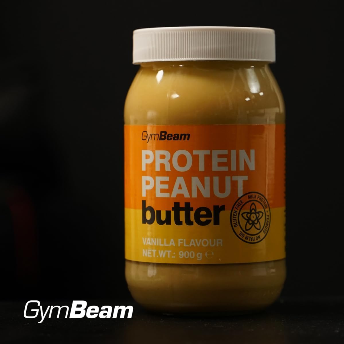 GymBeam Burro Arachidi Proteico cioccolato 900 g senza zuccheri