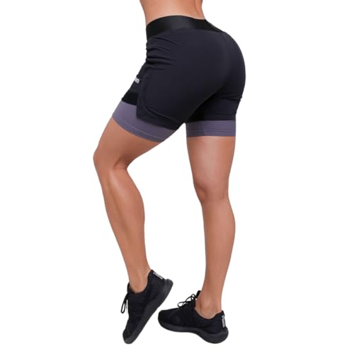 GymBeam 2in1 Pantaloncini Donna Shorts Nero Grigio corti
