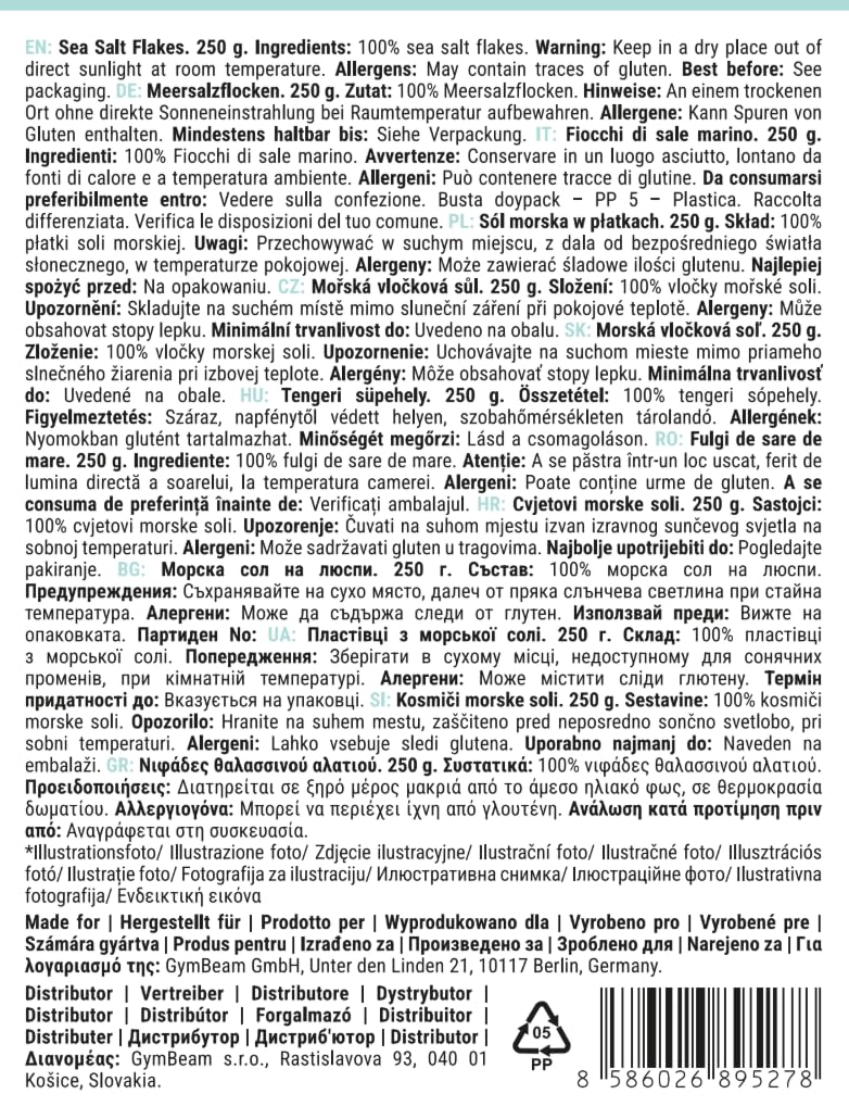 GymBeam Alimentazione Cristalli Sale Marino 250 g