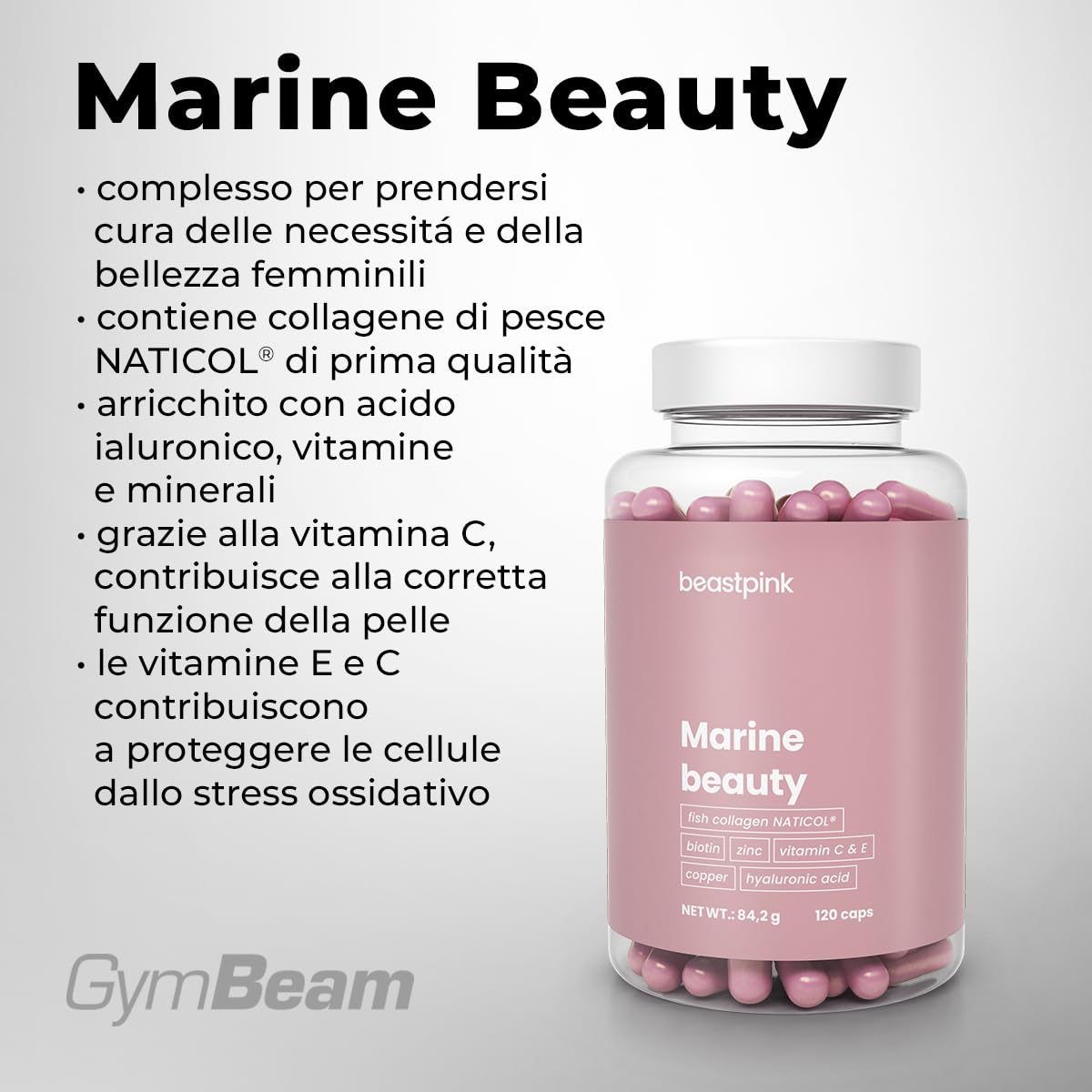 GymBeam Marine Beauty 120 capsule collagene marino donna