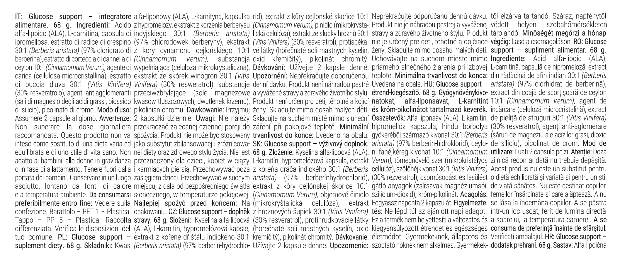 GymBeam Longevità Glucose Support berberina capsule 90 cps