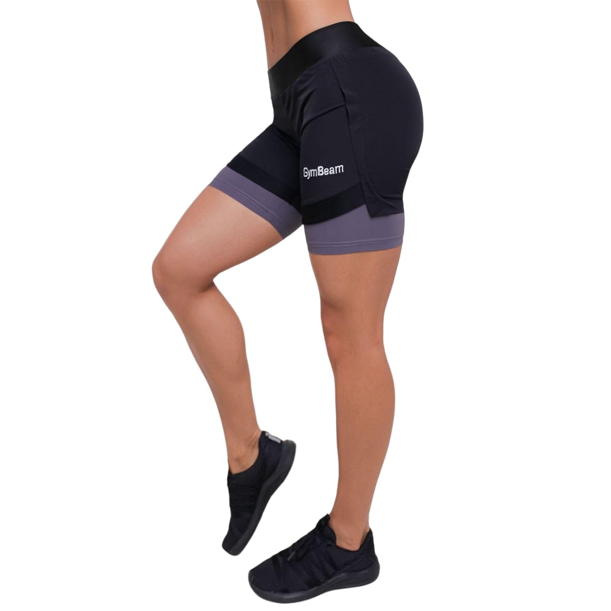 GymBeam 2in1 Pantaloncini Donna Shorts Nero Grigio corti