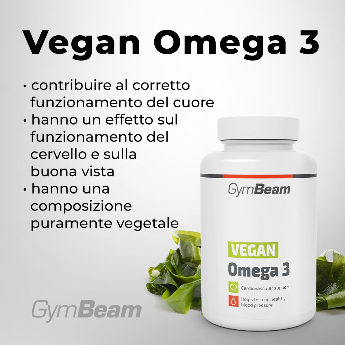 GymBeam Omega 3 Vegan 90 capsule olio di alghe DHA