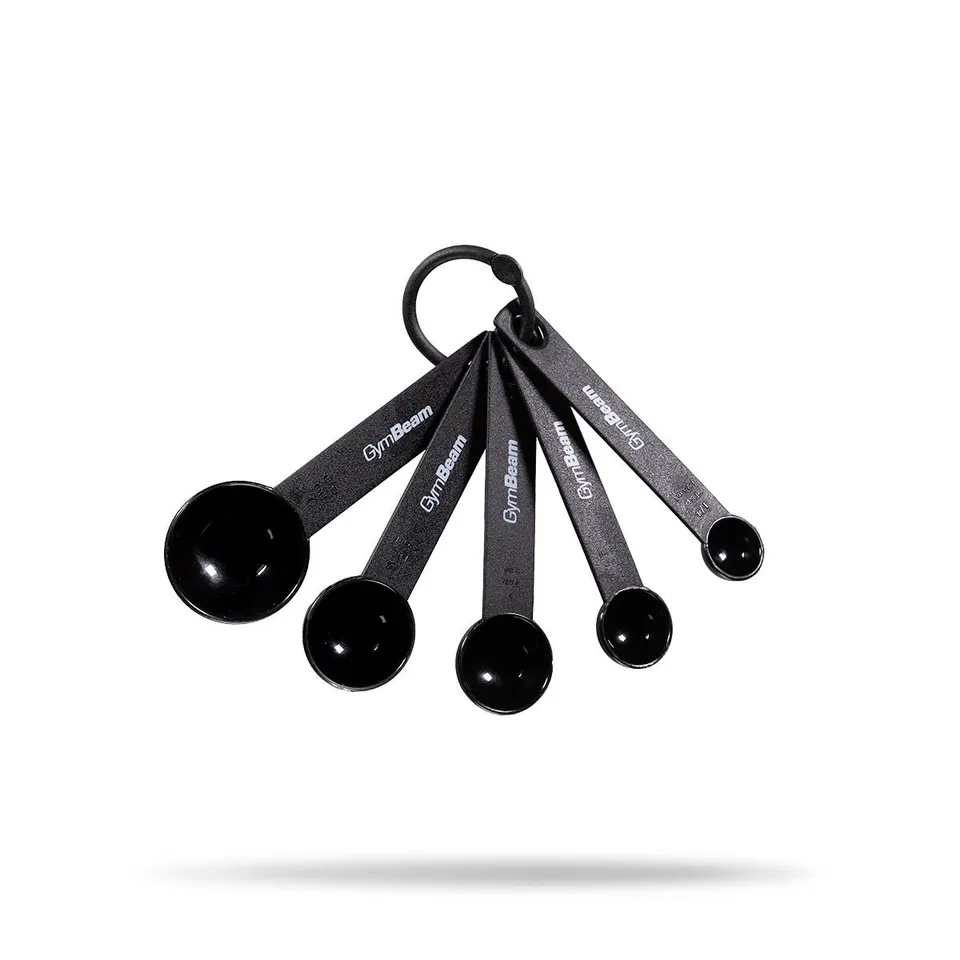 GymBeam Set Misurini Cucina 5 pezzi nero per polveri 15ml