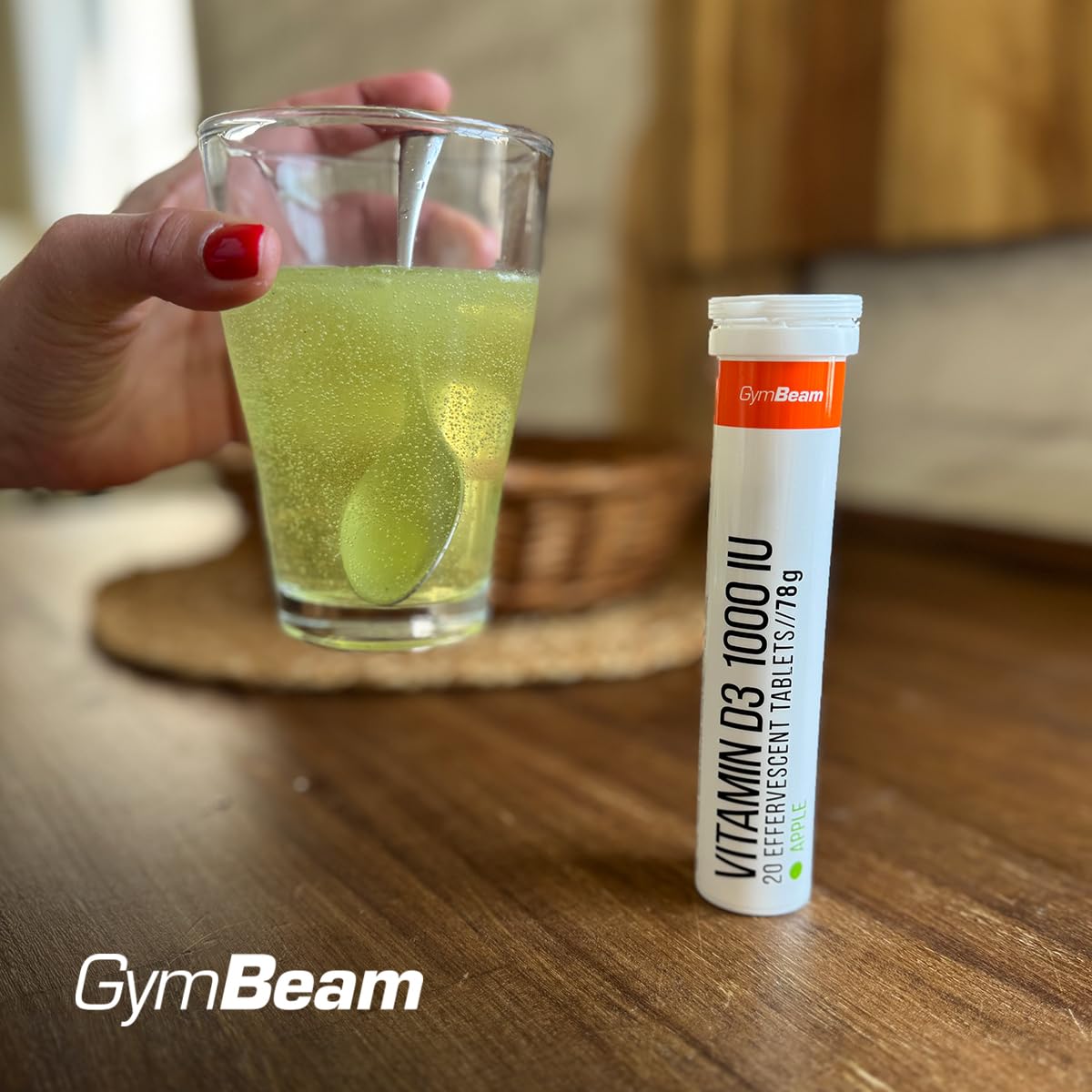 GymBeam Vitamina D3 Effervescente 1000 UI Compresse 20 Pezzi