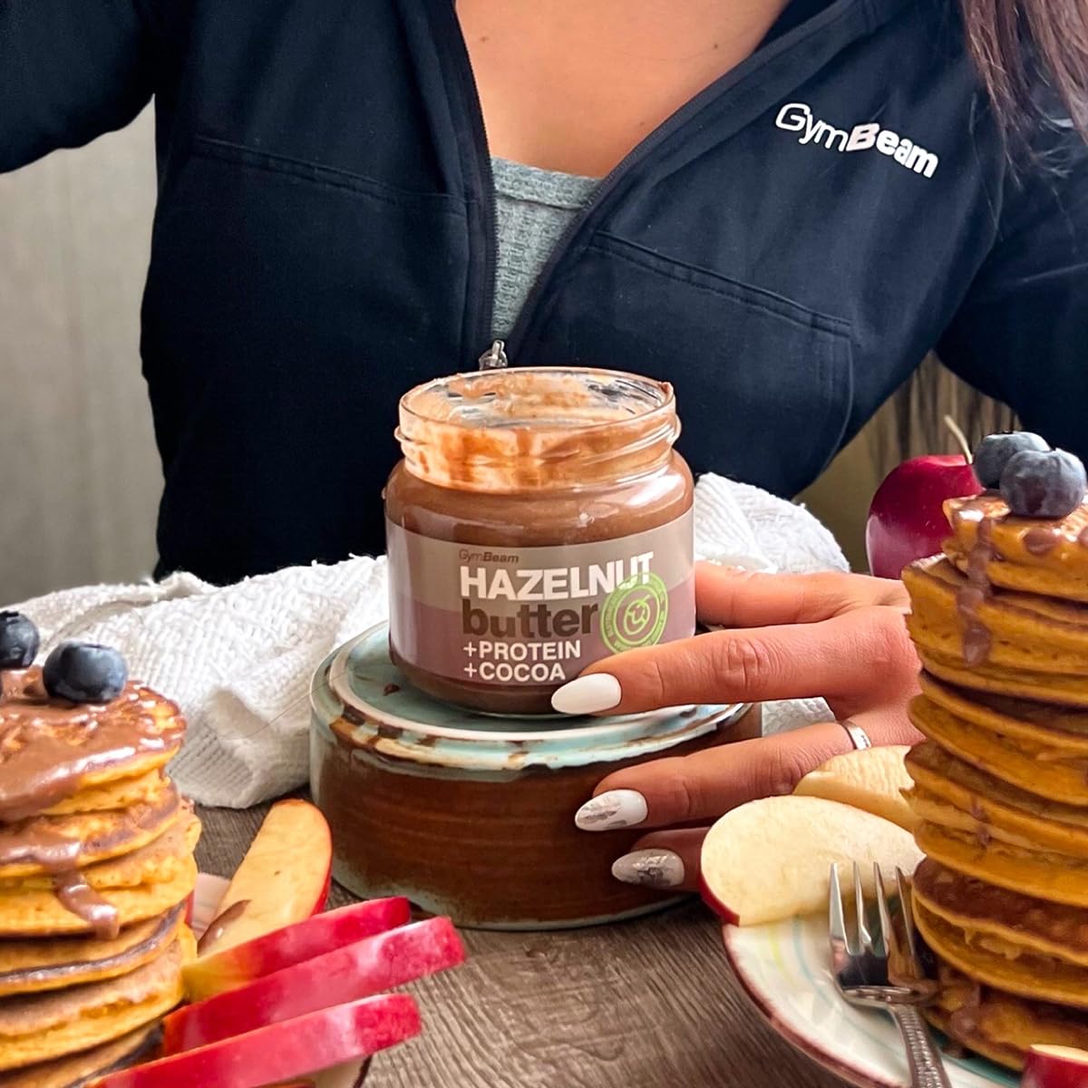 GymBeam Burro Nocciole 100% Crema Proteica 340 g Senza Lattosio