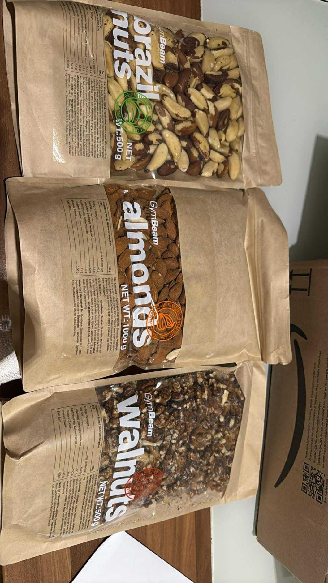 GymBeam Mandorle Sgusciate 500 g Snack Senza Sale