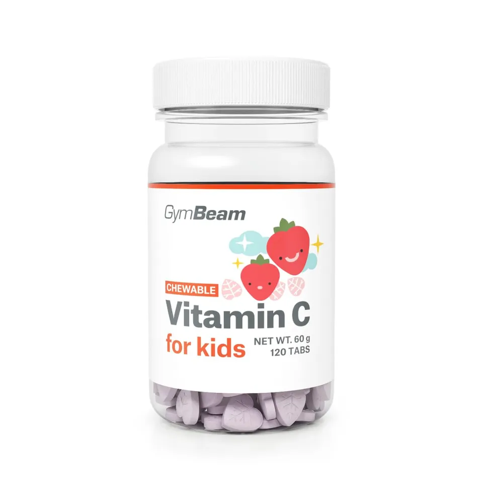 GymBeam Vitamina C bambini masticabili 120 cps fragola D3 zinco