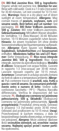 GymBeam Riso Rosso Jasmine Integrale 500 g Senza Glutine
