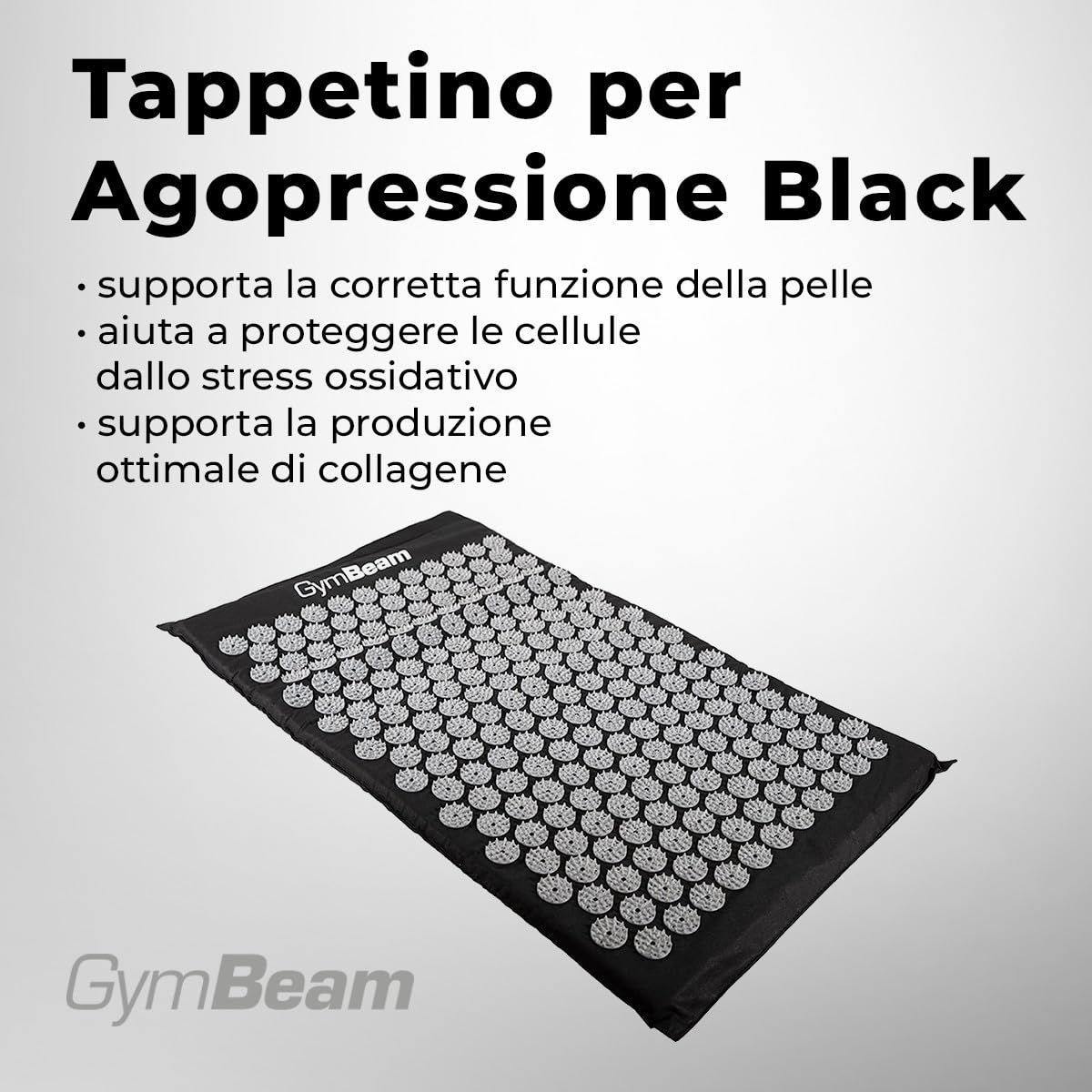 GymBeam Tappetino Agopressione Nero 230 Dischetti Kit