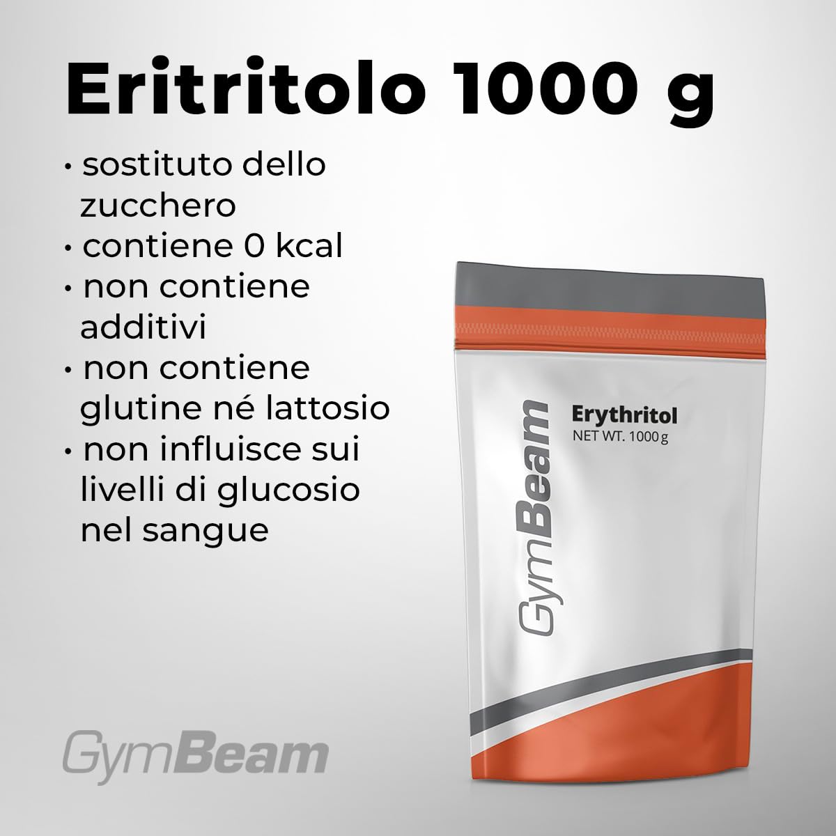 GymBeam Eritritolo Dolcificante 1 kg Zero Calorie
