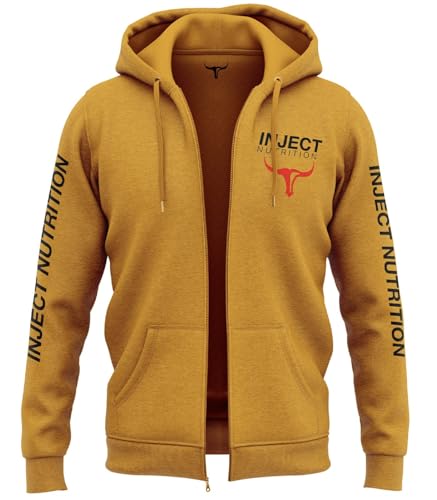 INJECT NUTRITION Felpe ZIP Felpa Cappuccio Zip Ocra Logo Toro