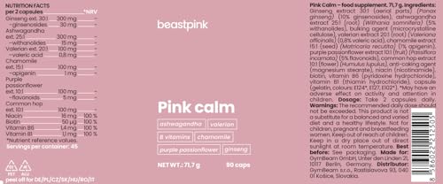 GymBeam Pink Calm 90 cps capsule relax sonno ashwagandha