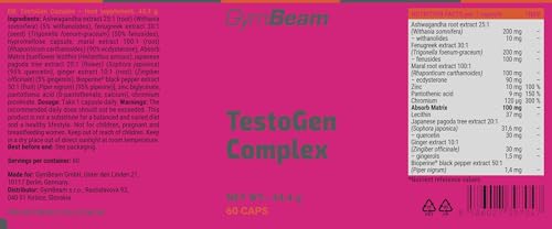 GymBeam Testogen Complex Capsule Vegane Zinco Ashwagandha