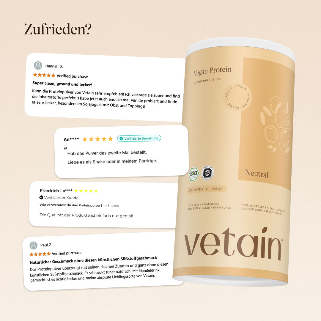 Vetain Proteine Vegane Neutral 540g Bio in Polvere