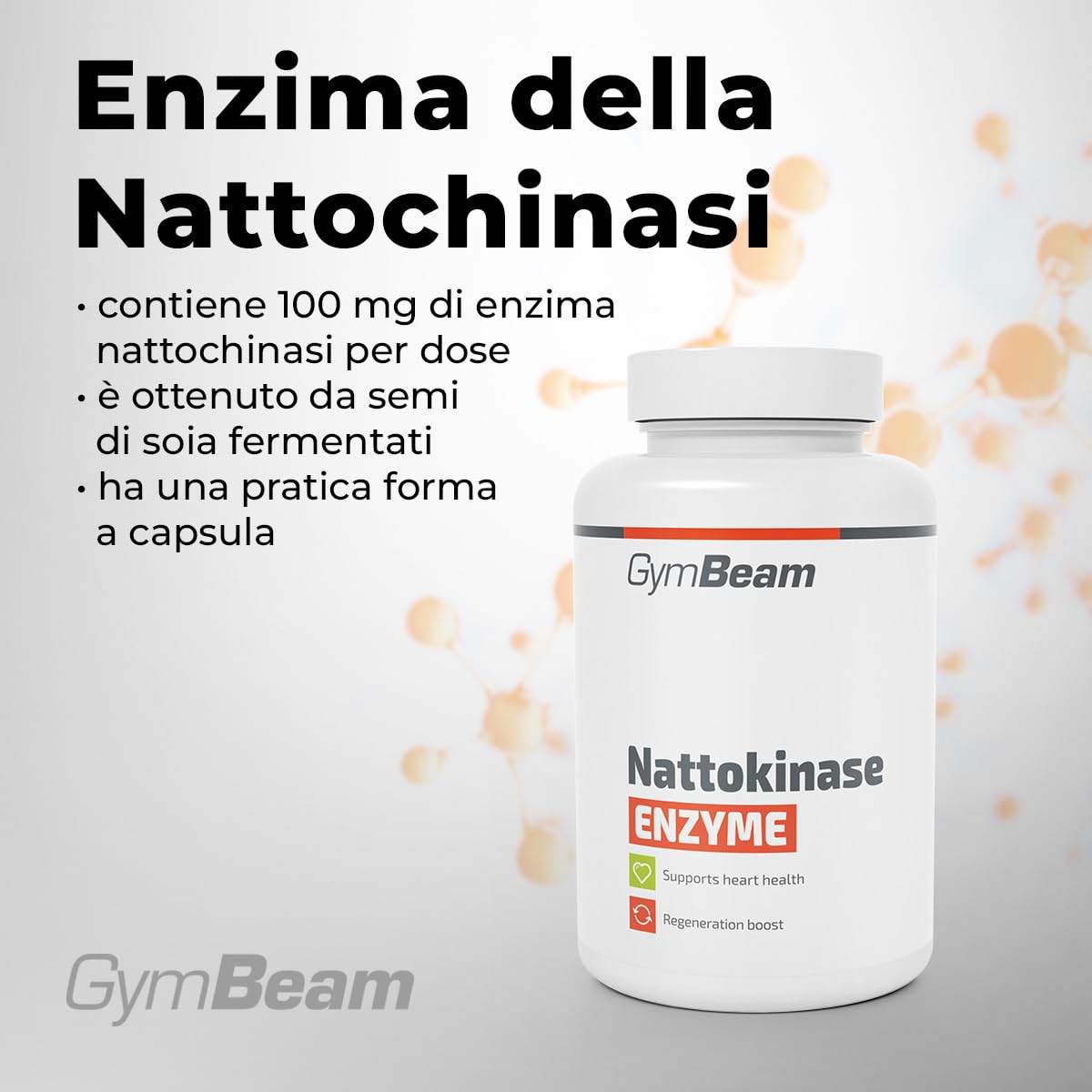 GymBeam Nattochinasi capsule 90 cps 100 mg soia fermentata