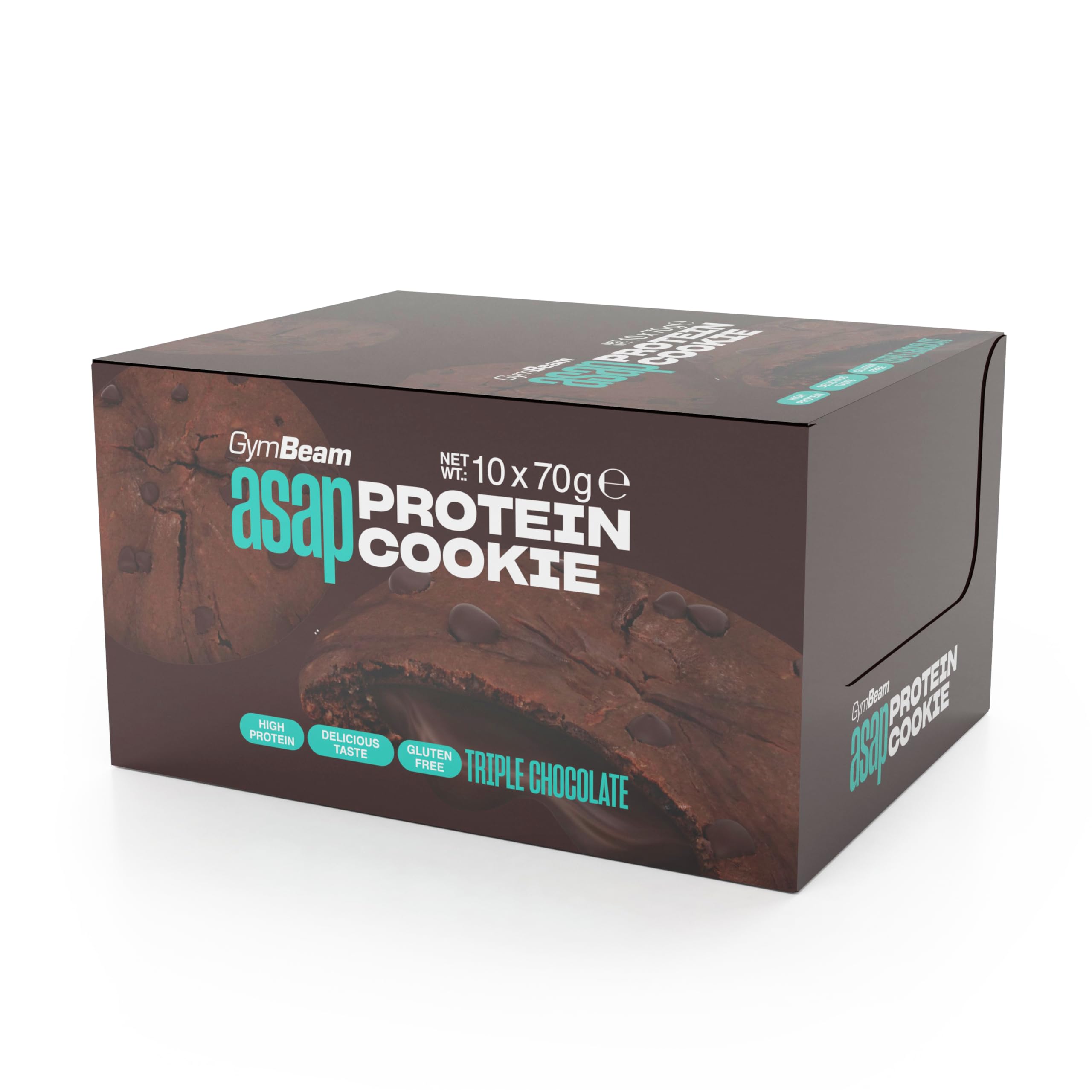 GymBeam ASAP Cookie Proteico Triple Chocolate 10x70g