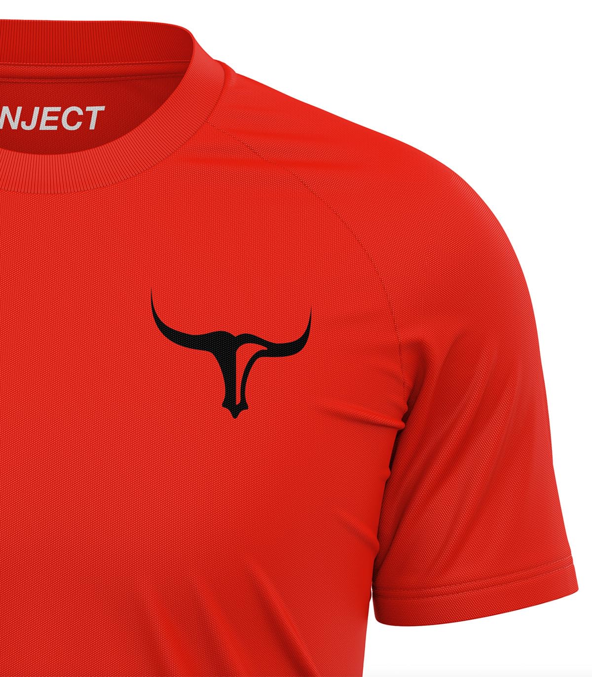 Inject Nutrition T-Shirt Raglan Maglietta Rossa Poliestere Palestra
