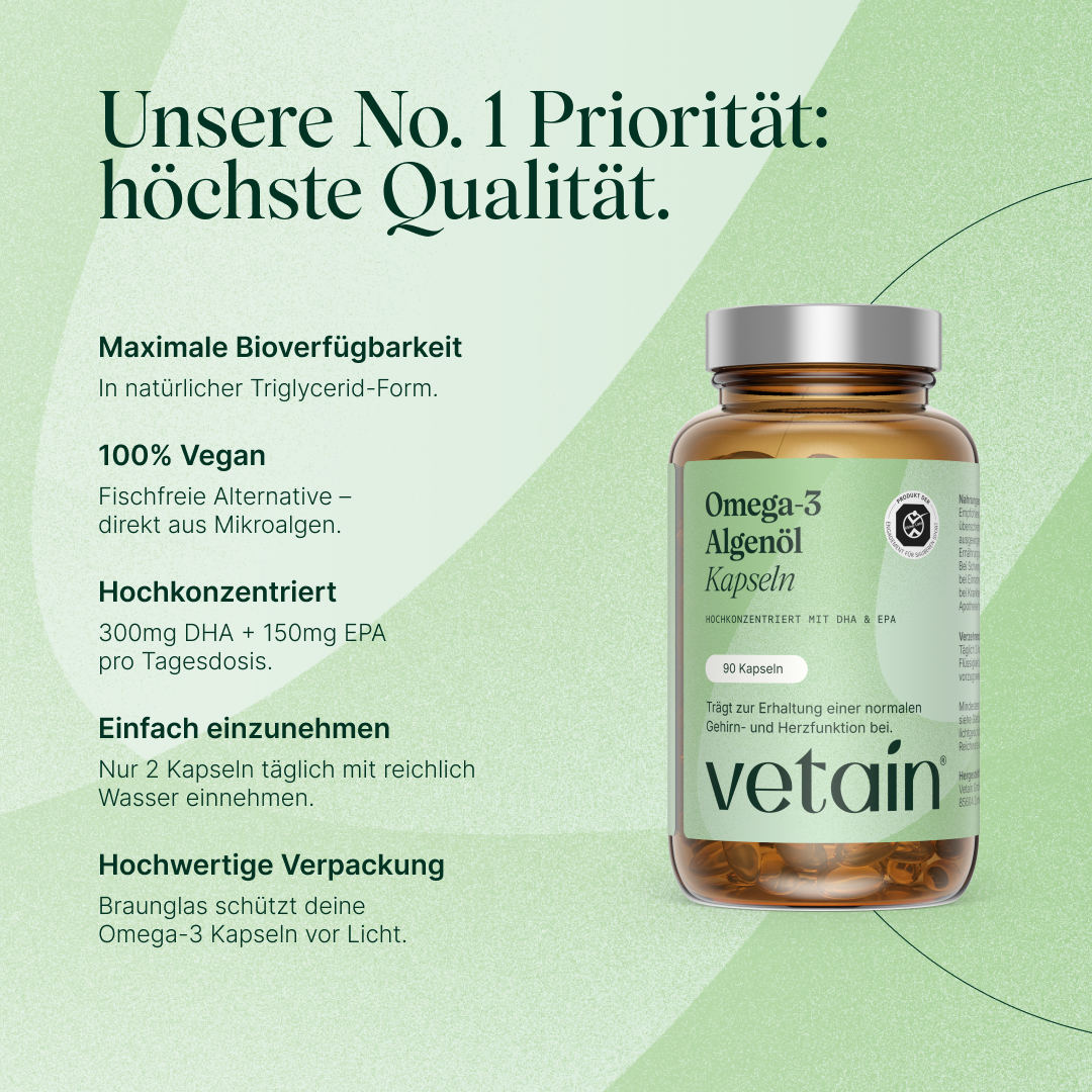 Vetain Vitamine Omega 3 Vegano Alghe 90 Capsule EPA DHA
