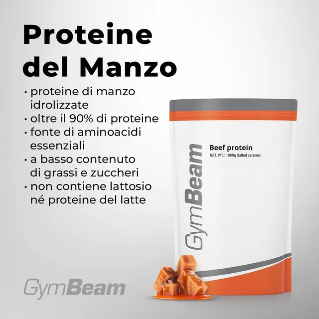 GymBeam Proteine del Manzo proteine caramello salato 1000 g