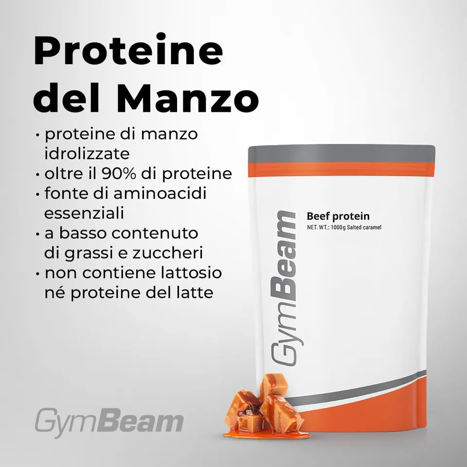 GymBeam Proteine del Manzo proteine caramello salato 1000 g