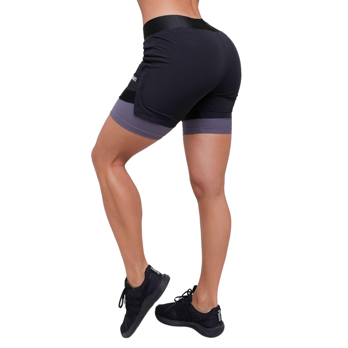 GymBeam 2in1 Pantaloncini Donna Shorts Nero Grigio corti