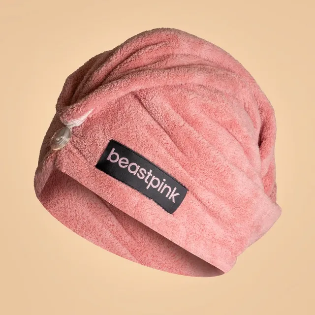 GymBeam Turbante Asciugacapelli Microfibra con Bottone