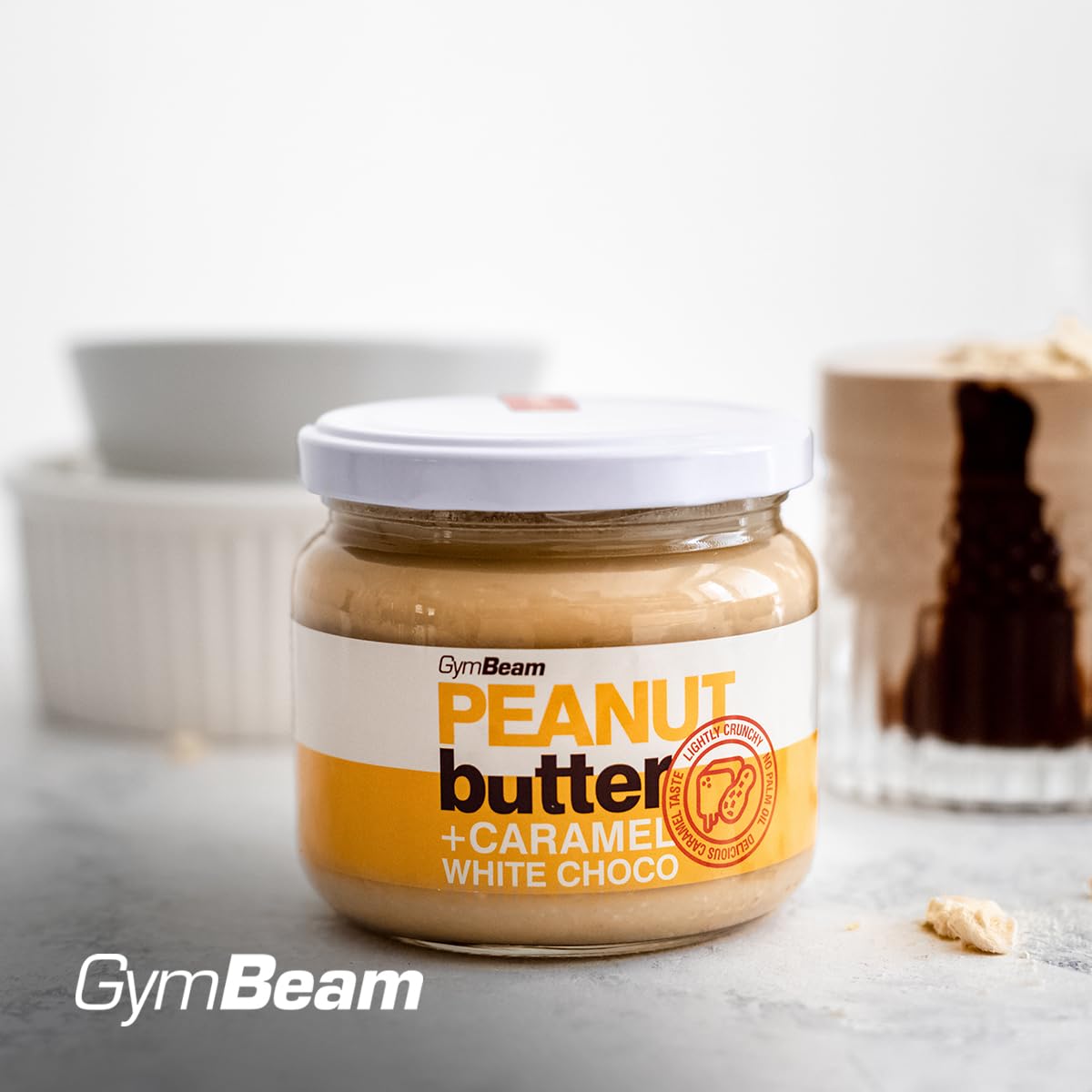 GymBeam Burro di Arachidi Cioccolato Bianco Caramello Crema