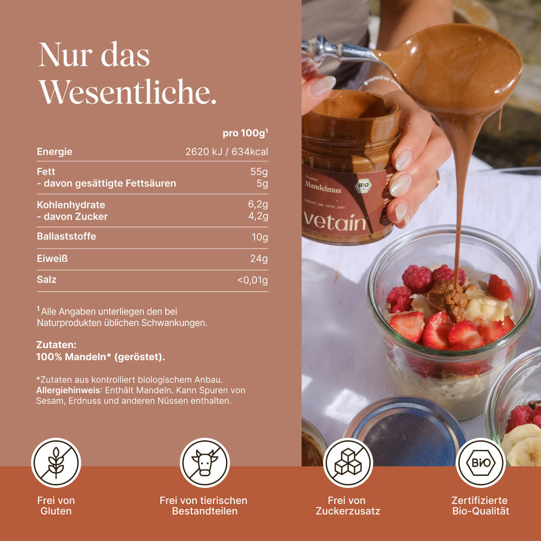 Vetain Snacks Mandelmus Crema Mandorle Bio 200g