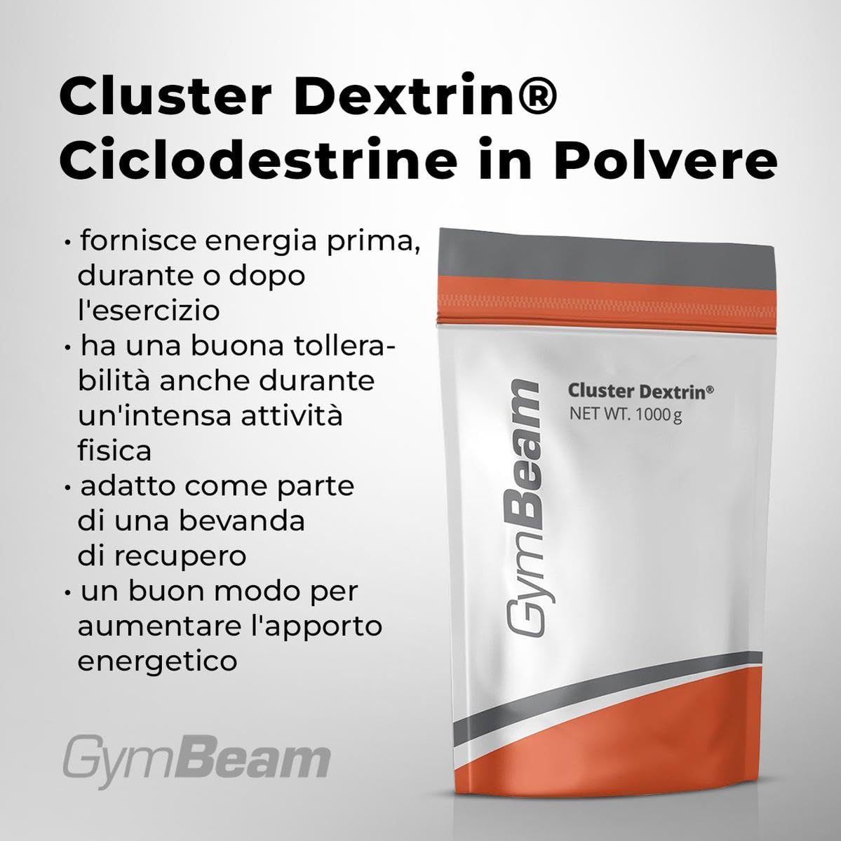 GymBeam Cluster Dextrin 1000 g Polvere Carboidrati HBCD