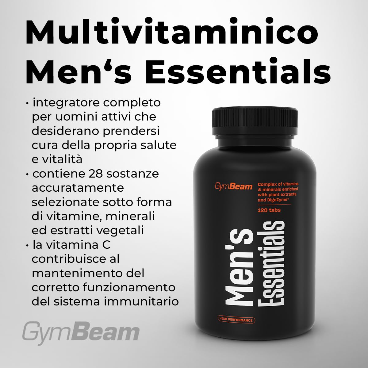 GymBeam Multivitaminico Uomo Multivitaminico 120 cpr 27 ingredienti