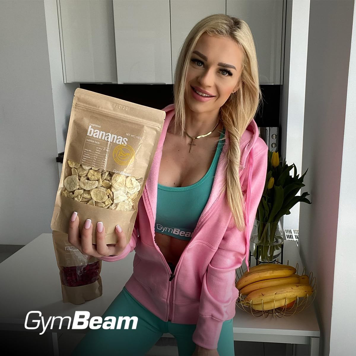 GymBeam Banane Liofilizzate 100g Snack Senza Additivi