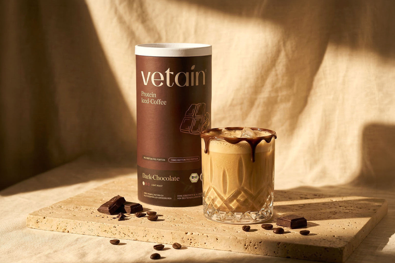 Vetain Protein Iced Coffee proteine vegane 540g dark chocolate
