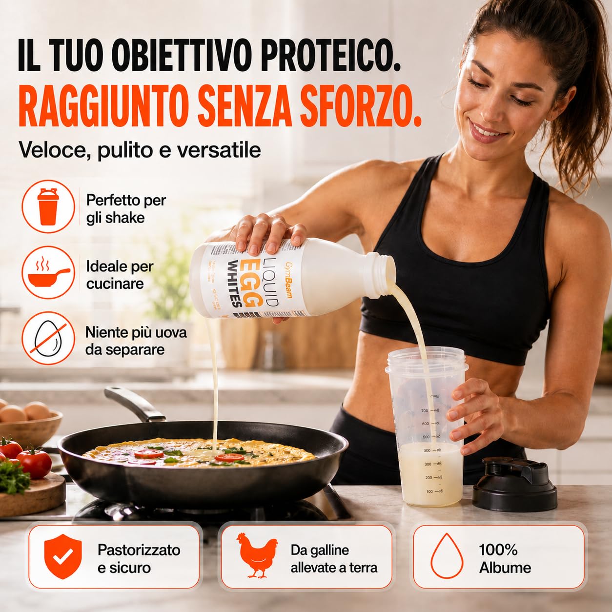 GymBeam Albumi Liquidi 1000g Proteine Uovo Pastorizzati