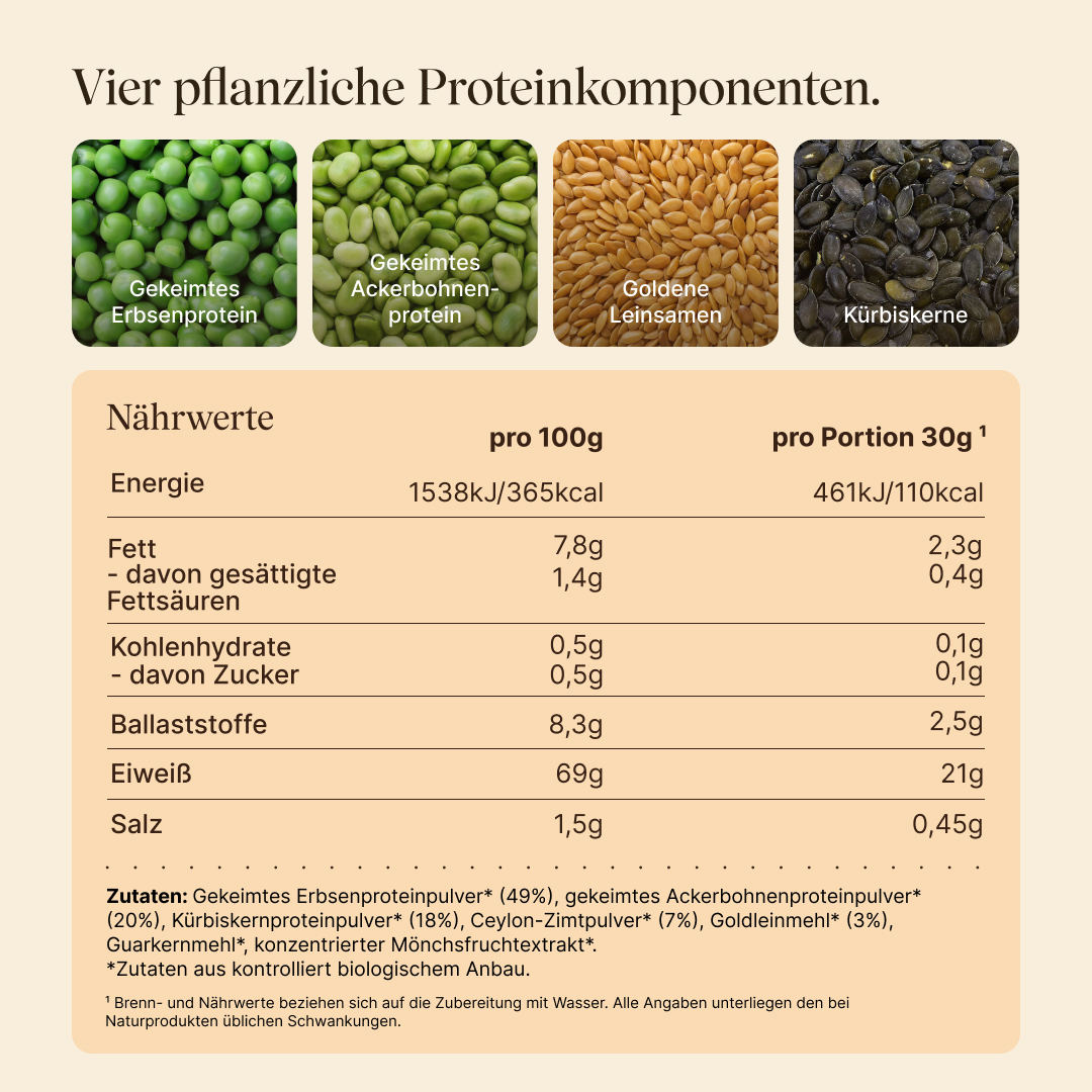 Vetain Veganes Proteinpulver proteine cannella 540g BIO
